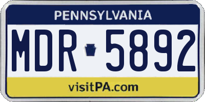 PA license plate MDR5892