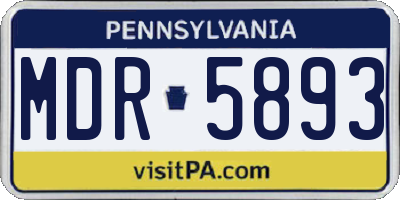 PA license plate MDR5893