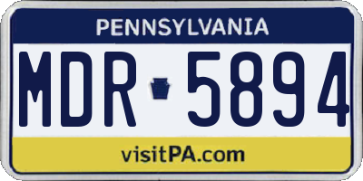 PA license plate MDR5894