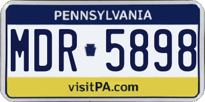 PA license plate MDR5898