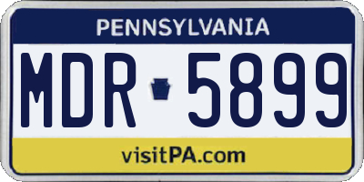 PA license plate MDR5899