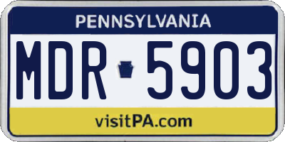 PA license plate MDR5903