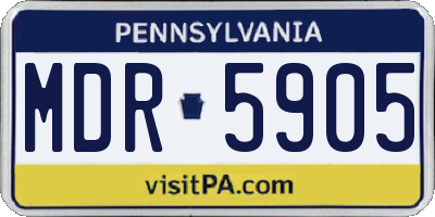 PA license plate MDR5905