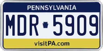 PA license plate MDR5909