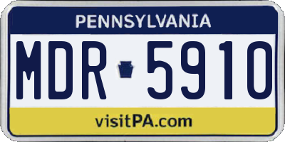 PA license plate MDR5910
