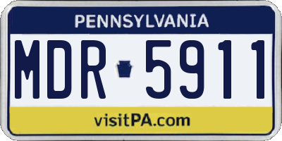 PA license plate MDR5911