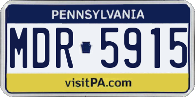PA license plate MDR5915