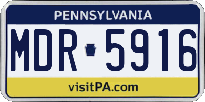 PA license plate MDR5916