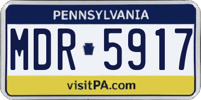 PA license plate MDR5917