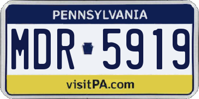 PA license plate MDR5919