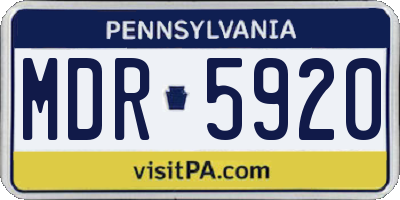 PA license plate MDR5920