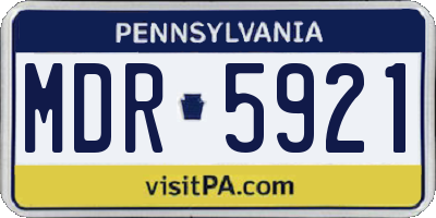 PA license plate MDR5921