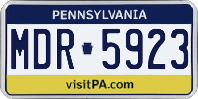 PA license plate MDR5923