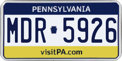PA license plate MDR5926