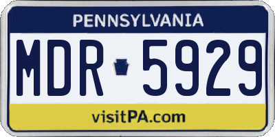 PA license plate MDR5929