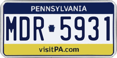 PA license plate MDR5931