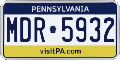 PA license plate MDR5932