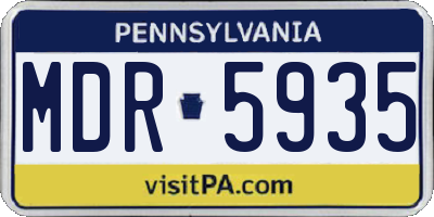PA license plate MDR5935