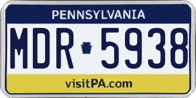 PA license plate MDR5938