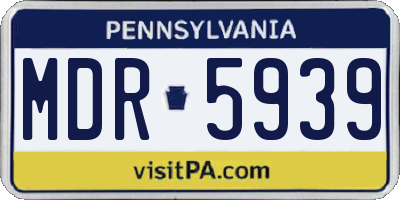 PA license plate MDR5939