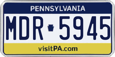 PA license plate MDR5945