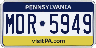 PA license plate MDR5949