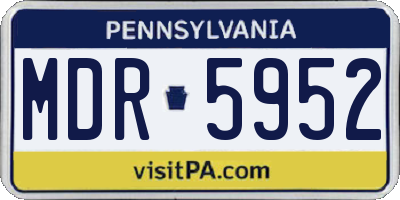 PA license plate MDR5952