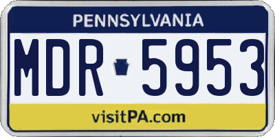 PA license plate MDR5953