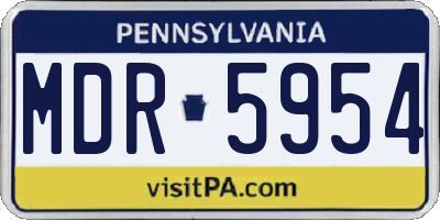 PA license plate MDR5954