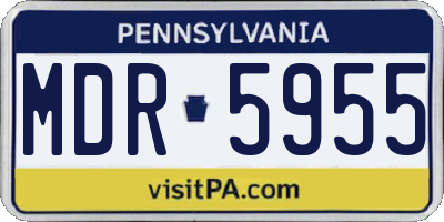 PA license plate MDR5955
