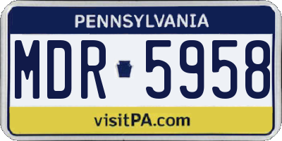 PA license plate MDR5958
