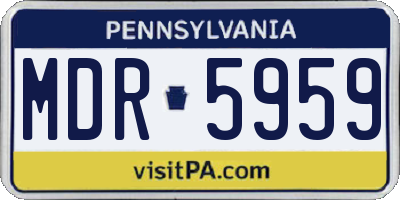 PA license plate MDR5959