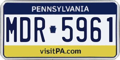 PA license plate MDR5961