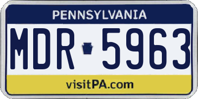 PA license plate MDR5963