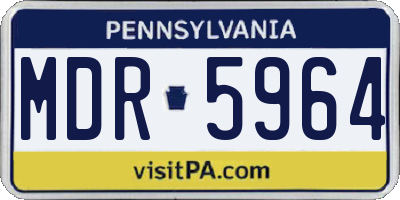 PA license plate MDR5964