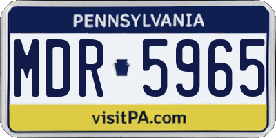 PA license plate MDR5965