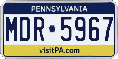 PA license plate MDR5967
