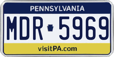 PA license plate MDR5969