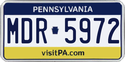PA license plate MDR5972