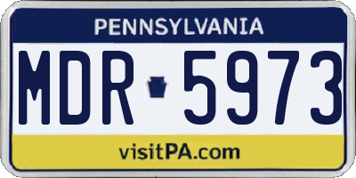 PA license plate MDR5973