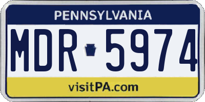 PA license plate MDR5974