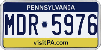 PA license plate MDR5976