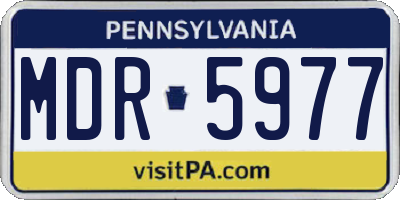 PA license plate MDR5977