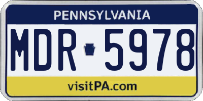 PA license plate MDR5978