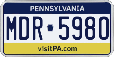 PA license plate MDR5980