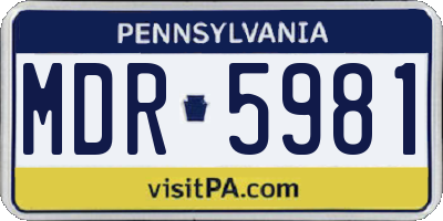 PA license plate MDR5981