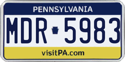 PA license plate MDR5983