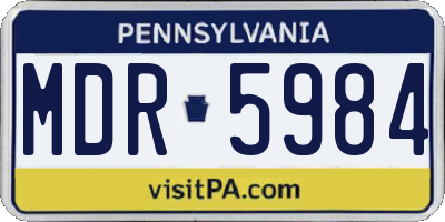 PA license plate MDR5984