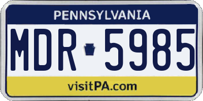 PA license plate MDR5985