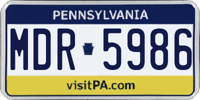 PA license plate MDR5986